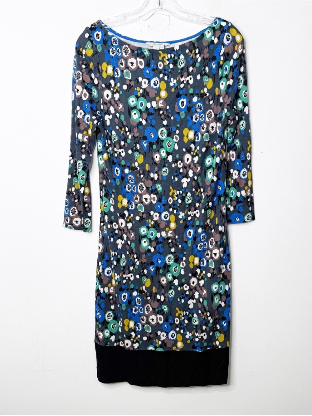 BODEN Olivia Floral Dot Print 3/4 Sleeves Jersey Knit Sheath Dress Sz. 6 - Picture 3 of 5